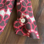 Boden Rainy Day Mac Cotton Coat Geometric Floral Daisy Pink No Hood Size 10 Photo 7