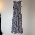 Dress Forum  Floral High Low Maxi Dress Surplice Neck Blue Size Medium Photo 8