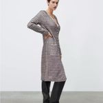ZARA  Tweed Textured‎ Midi Dress cardigan pink black Size small Photo 1