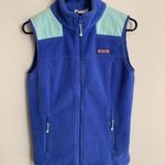 Vineyard Vines Womens Size XS Fleece Vest Colorblock Blue Teal Logo Lightweight Photo 0