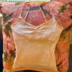 Victoria's Secret victoria’s secret y2k vintage 2000s light pink orange cinch frill lace bow trim camisole Photo 4