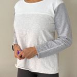 J.Crew Color Block Gray Cream White Back Zip Terry Cloth Sweater Size S Photo 7