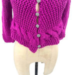 Free People Purple Taf Cable Knit Cardigan Sweater Size XS Photo 3