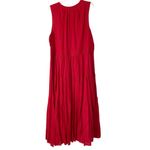 Sundance Dark Red Tassel Embroidered Pleated Elegant Cotton Maxi Dress size XL Photo 6