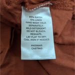 Nordstrom Rack Plus 1X Linen Blend Tee Double V Neck Boxy T-Shirt Top Shirt Rust Photo 2