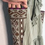 Free People Embroidered Boho Dress Aztec Southwestern Cottage Babydoll Sage Fall Photo 5