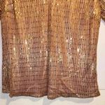 Sara Michelle Womens Sequin Tops 3/4 Sleeve Glitter Sparkly Party Blouse Size 2X Gold Photo 2