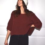 Free People Maroon Crop Knit Photo 0