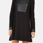 BCBGMAXAZRIA Black Aero Faux Leather Zipper Long Sleeve Photo 0