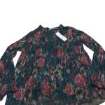Soft Surroundings  Hunter Green Metallic Floral Blouse NWT Women’s M Photo 2