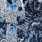 A. Jesdani Blue and White Floral Paisley Y2K Print Long Sleeve Tunic Top Size M Size M Photo 4
