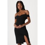 Lulus  Classic Glam Off The Shoulder Dress in Black Size X-Small Photo 3