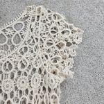 Bobeau  Womens Crochet Top S Cream Floral Open Knit Round‎ Neck Cropped Boho Photo 9