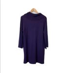 Style & Co  purple cowl neck rib knit long sleeve shift sweater dress large NEW Photo 2