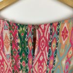 Easel Boho Ikat Butterfly Sleeve Tunic Top Medium Multicolor Festival Colorful Pink Photo 2
