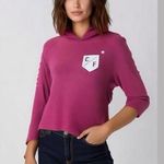 Reebok Long Sleeve Waffle Knit Thermal Hoodie Top Crossfit Reverse Arm Medium Photo 0