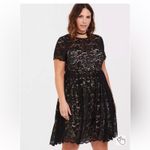 Torrid  Black Lace Illusion Neck Skater Dress Size 1X PLUS Photo 12