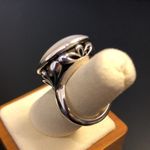 Sterling Silver ANN KING Mother of Pearl Cabochon Cut Out Ring Sz 6 NWOT Photo 5