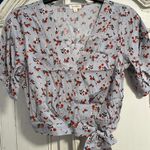 Sky And Sparrow Blue/Gray Wrap Crop top Photo 1