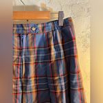 Vintage Plaid Blue Red khaki Pleated Women's Mini Skirt Sz 12 school girl preppy Photo 9