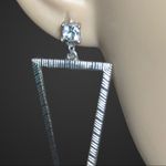 Silver and crystal stone dangling earrings! Silver Photo 2