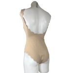 MARYSIA Broadway Tie Maillot Tan Lace Up Halter Scalloped One Piece Swimsuit S Photo 3