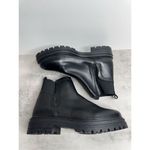 Steve Madden Ankle Boots Size 8 Black Leather Pull On Block Heel Booties Photo 5