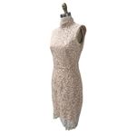 Betsey Johnson  Blush Pink Sequin Cocktail Dress Sz 8 Formal Embroidered Hi-Low Photo 2