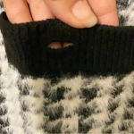 Tahari  Eyelash Fringe‎ Houndstooth Button Front Cardigan Sweater Size Medium Photo 6