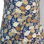 All That Jazz Vintage 90s Floral Midi Dress Blue Brown Short Sleeve Scoop Neck Size 4 Photo 5