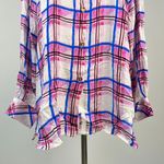 Johnny Was NWOT  Plaid Rayon Soft Long Sleeves Oversized Shirt Blouse Size S Photo 3