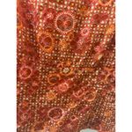 Etcetera  Silk Sleeveless Blouse Size 14 orange abstract pattern v neck Photo 9