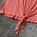 Natural Reflections Women’s Peach V-Neck Tie-Front Top Photo 1