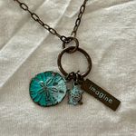Handmade NEW! Brass Chain & Beachy Theme Charms Pendant Necklace Sand Dollar Turtle Photo 1
