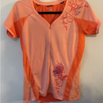 The North Face Cycling Jersey Orange Flowers Sidewinder Size Medium NEW UPF 30 Photo 0