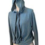 Drew  Light Blue Hooded Twist Front Size XS Sweatshirt Lightweight & Cozy. Photo 1