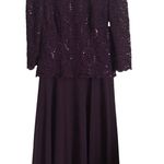 Alex Evenings Womens Size 12 Tea-Length Lace Mock Special Occasion Dress, Deep Plum, Reg $450.15 Photo 5
