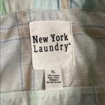 New York Laundry Light Green Plaid Tie-Front Blouse Photo 3