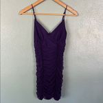Lucy in the Sky Deep Purple Ruched Mini Dress Photo 2