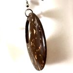 Coconut Shell large circle Earrings Brown Photo 6