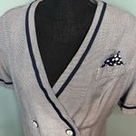 Vintage R.E.O Pleated Work Dress – Classic Elegance with Retro Charm Blue Size 16 Photo 7