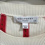 Equipment  AMRIT SWEATER - FANCY RIBBED KNIT WHITE/BLOOD MOON Photo 1