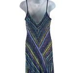 Joseph Ribkoff Women's Size 6 Small Fairy Sequin Green Blue Maxi Dress Photo 4