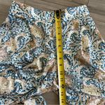 Anthropologie Drew Cream Gold Blue Wide Leg High Rise Trouser Satin Pants S Photo 7