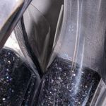 Pleaser Adore 708 Clear Vinyl Black Glitter Platform Spike Heel Dancer Sandals 8 Photo 3