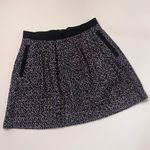 French Connection Multi-Color Tweed w/ Black Contrast A-Line Mini Skirt Size 6 Photo 3
