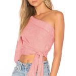 Free People  Get Down Top Red Striped Linen Blend One
Shoulder Blouse Siz… Photo 0