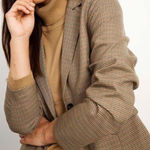 Pierre Dumas Vintage Dumas Checkered Plaid Square Blazer Jacket Collar Pocket Neutral Siren Photo 0