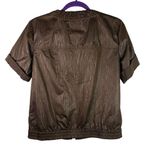 Chico's Zenergy by  Women's Jacket Size 1 Brown Short Sleeve Full Zip Moto‎ Photo 5
