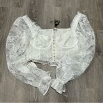 For Love & Lemons  Cheyenne White Lace Bustier Top Photo 2